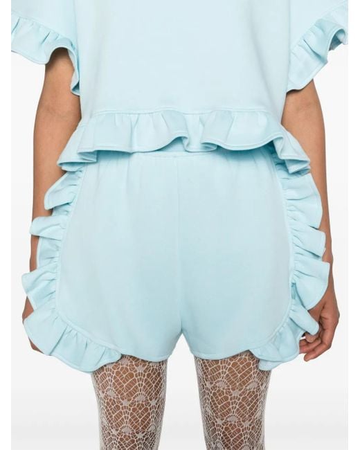 Ioana Ciolacu Blue Gerüschte Baby Peony Shorts
