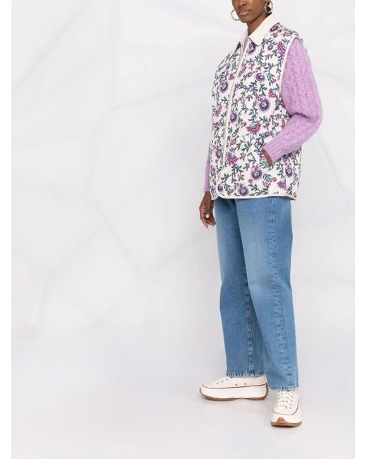 Isabel Marant White Floral-Print Gilet