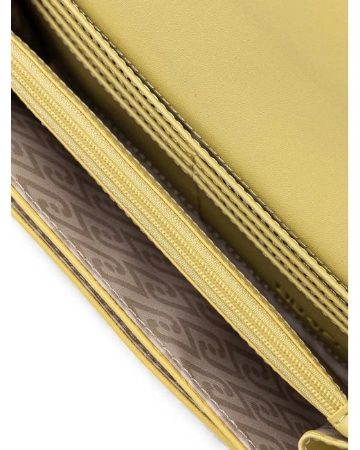 Liu Jo Yellow Mini Logo-Embossed Chain Wallet