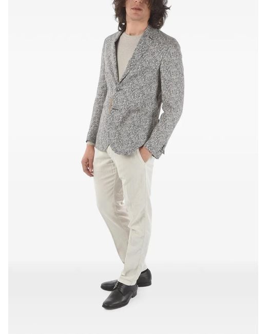 Corneliani Gray Printed Single-Breasted Jacket for men