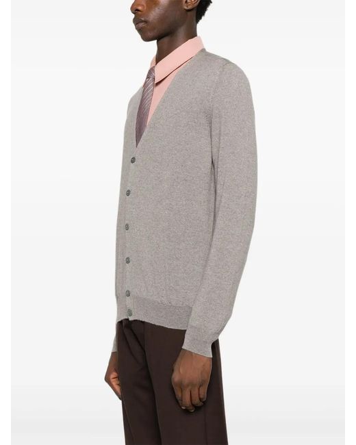 Tagliatore Gray Buttoned Cardigan for men