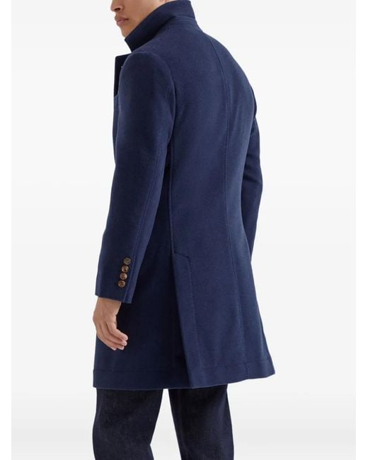 Brunello Cucinelli Blue Water-Resistant Coat for men
