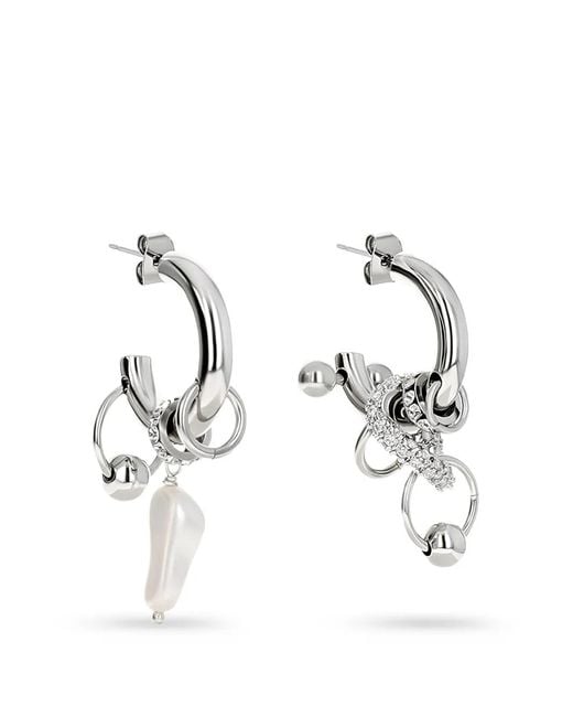 Justine Clenquet White Danielle Pearl-Embellished Earrings