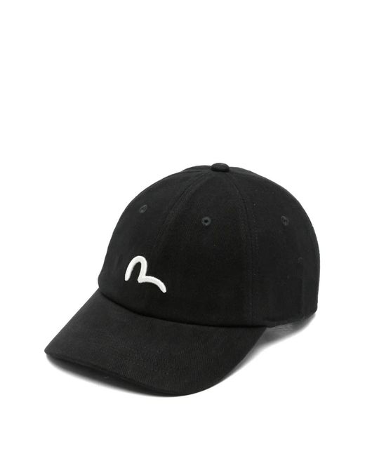 Evisu Black Logo-Embroidered Baseball Cap for men