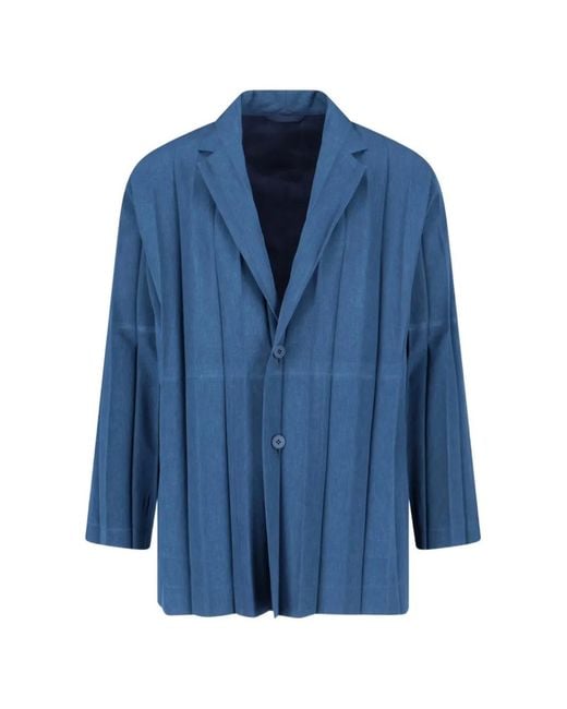 Issey Miyake メンズ ブルー プリーツ ジャケットの通販はau PAY