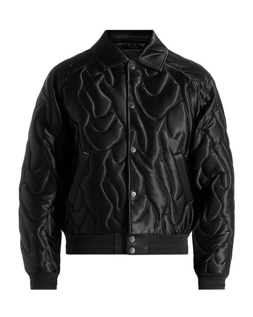 Manière De Voir Black Satin Embroidered Jacket for men