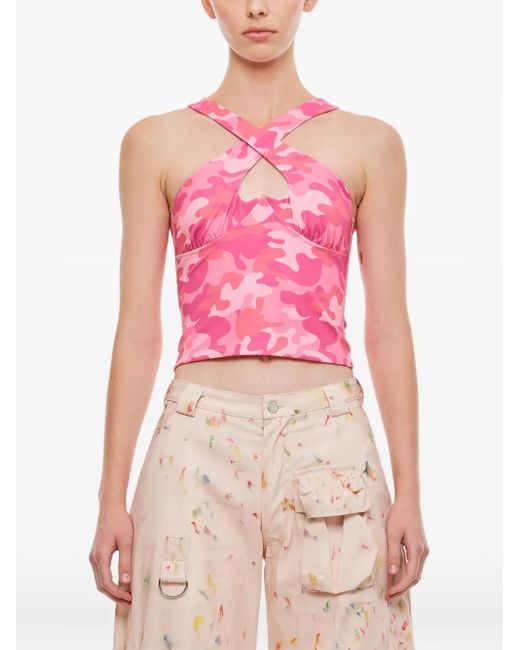 Collina Strada カットアウト トップ Pink