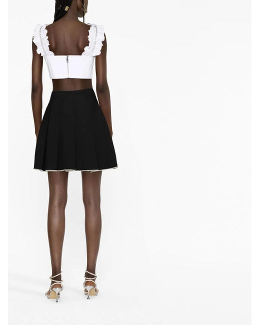 Area White Embellished Crop Top