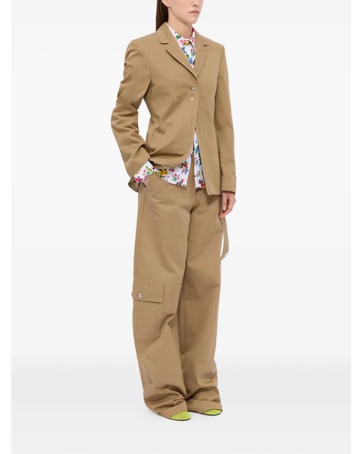 MSGM Natural Blazer À Boutonnière