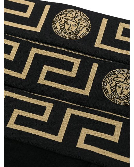 Versace Black Three-Pack Briefs for men