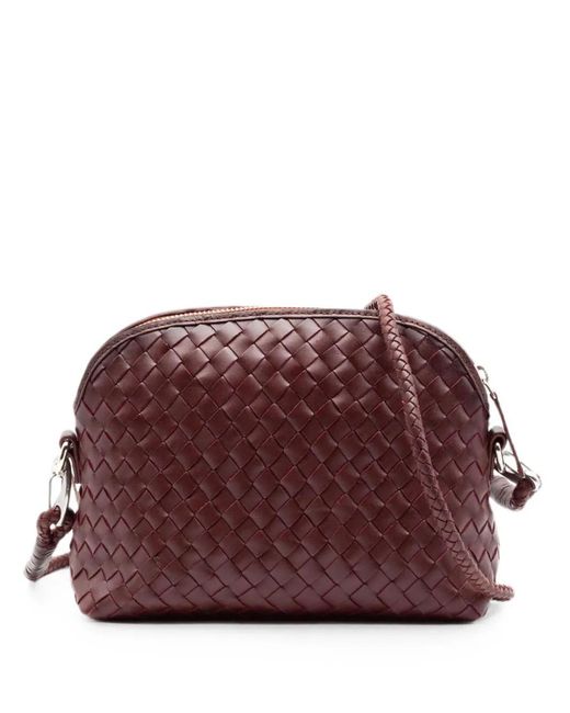 Dragon Diffusion Purple Chunky Fellini Woven Leather Shoulder Bag