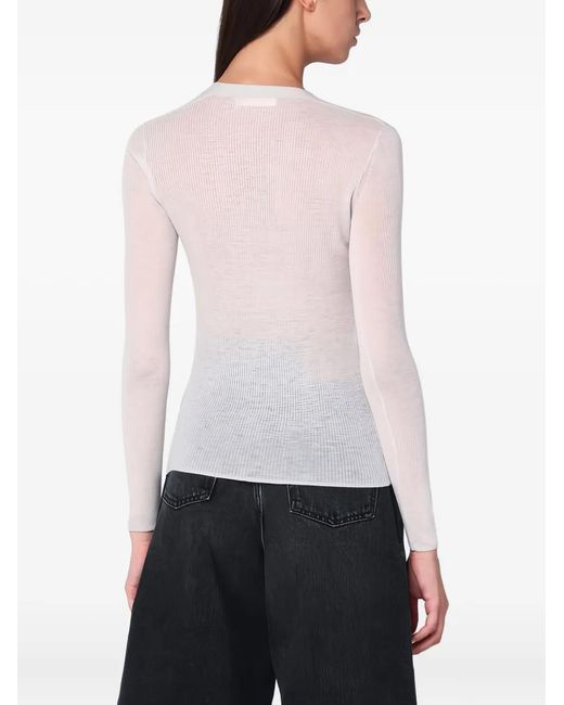 6397 White Buttoned Cardigan