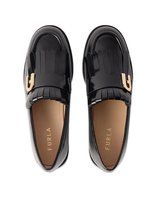 Furla Black Lidia Loafers