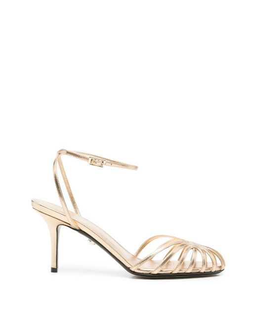 ALEVI White Strappy Caged Sandals