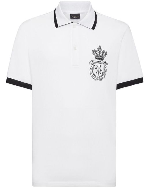 Billionaire Poloshirt Met Geborduurd Logo in het White voor heren