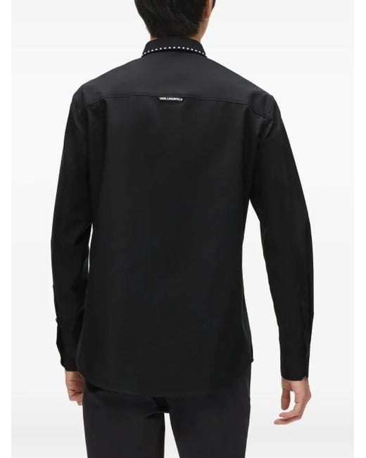 Karl Lagerfeld Black Karl Dna Studded Shirt for men