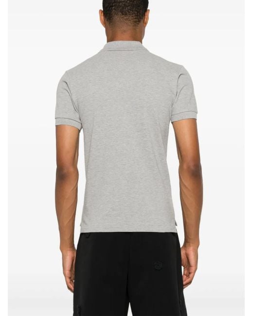COMME DES GARÇONS PLAY Gray Heart-Patch Piqué Polo Shirt