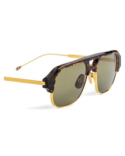 Thom Browne Green Pilot-Frame Sunglasses
