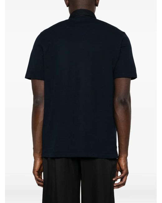 Brioni Black Contrast-Collar Polo Shirt for men