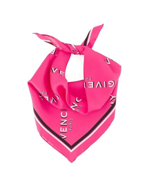 Givenchy Pink Small Shadow Logo-Print Scarf