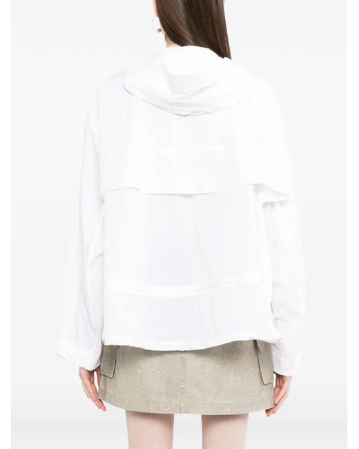 JNBY White Drawstring-Hem Hooded Jacket