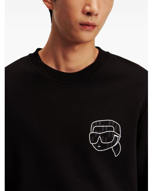 Karl Lagerfeld Black Ikonik Monogram Sweatshirt for men