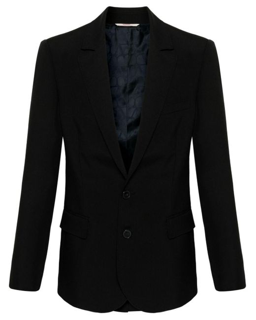 Blazer en laine à simple boutonnage Valentino Garavani pour homme en coloris Black