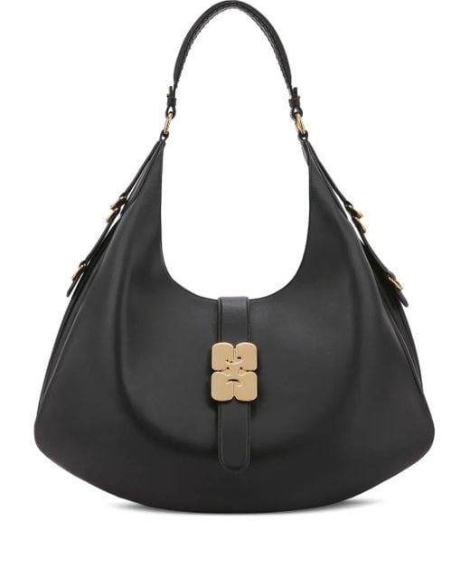 Bolso de hombro con detalles Ganni de color Black