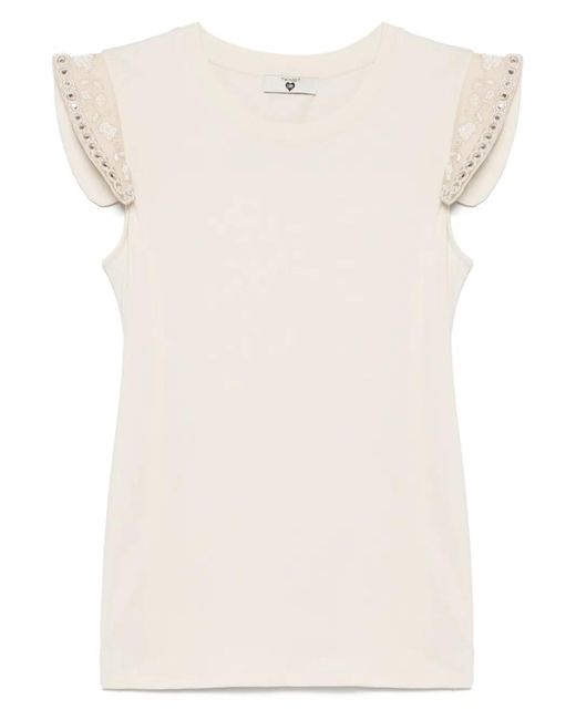 Twinset Natural Bead-Detailing T-Shirt