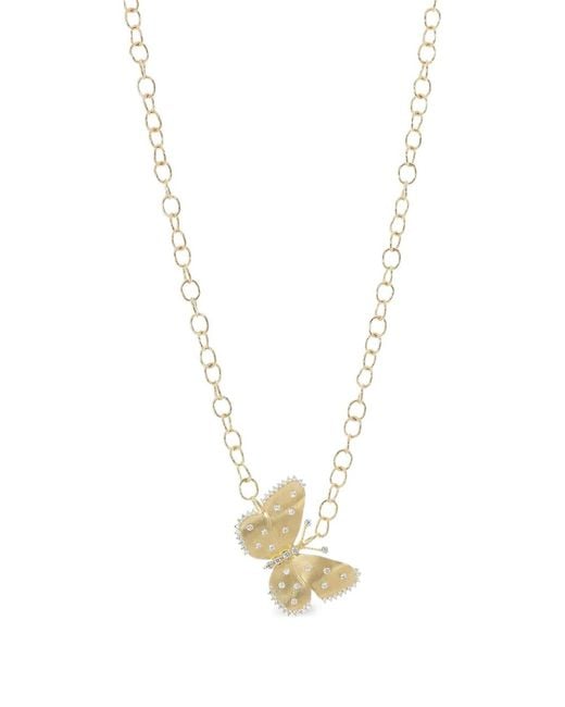 Tanya Farah Metallic Butterfly Diamond Necklace
