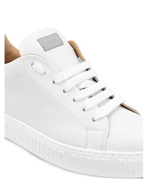 Philipp Plein White Embossed Sole Sneakers