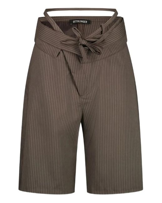 OTTOLINGER Gray Stripe-Pattern Shorts