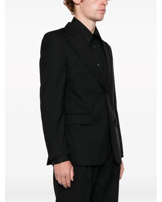 sunflower Black Single-Breasted Wool Blazer for men
