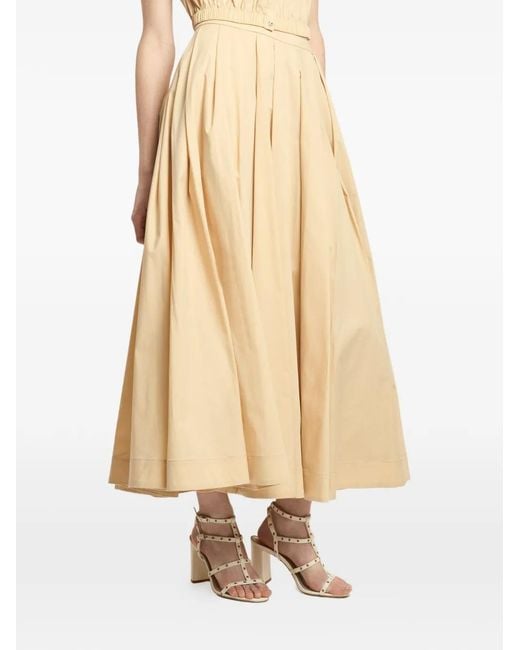 Cinq À Sept White Doran Pleated A-Line Skirt