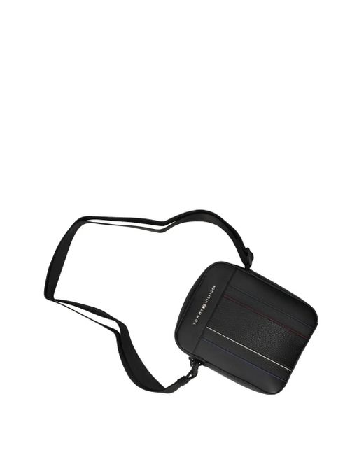 Tommy Hilfiger Black Rwb-Stripe Messenger Bag for men