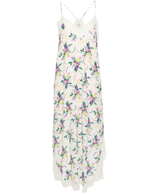 Zadig & Voltaire White Ristyl Floral-Print Maxi Dress