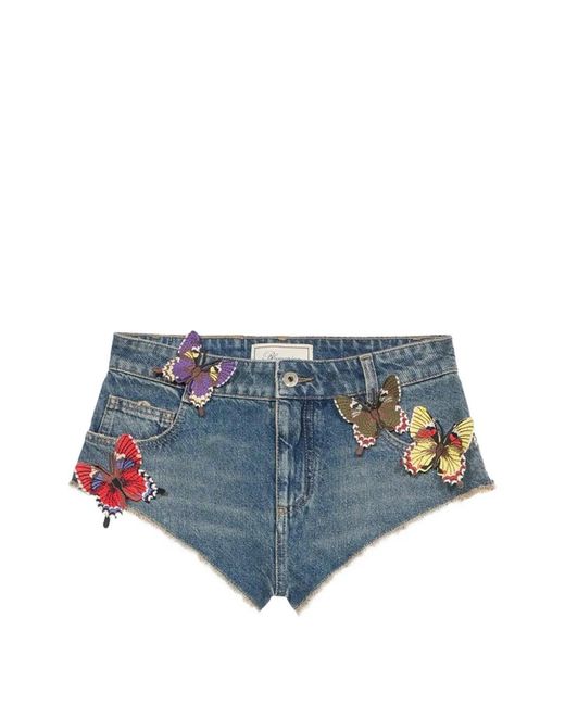 Blumarine Blue Butterfly Shorts