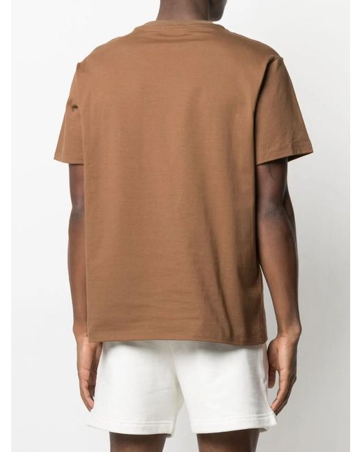 424 Brown Embroidered Micro Logo T-Shirt for men