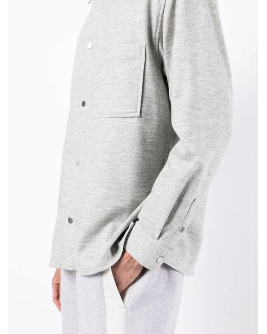 3.1 Phillip Lim Gray Point-Collar Flannel Shirt for men