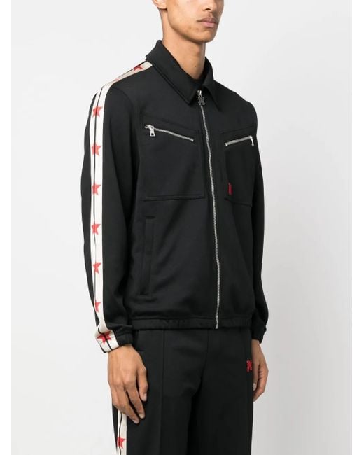 Giacca Sportiva Con Ricamo di Palm Angels in Black