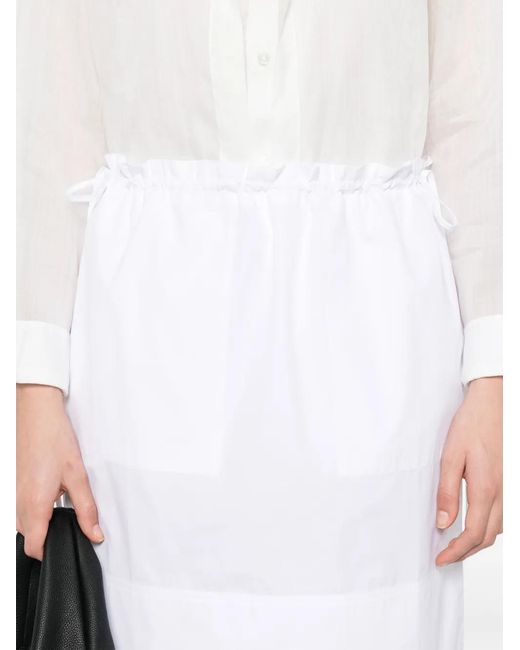 Totême White Drawstring-Waist Skirt