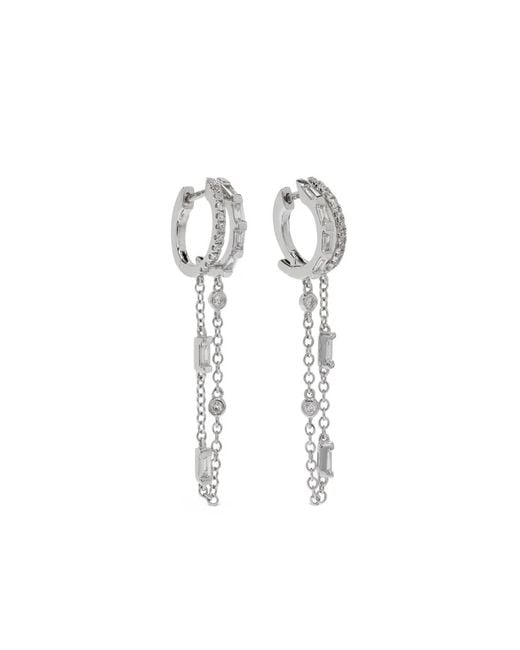 SHAY White 18Kt Diamond Double Mixed Fringe Earrings