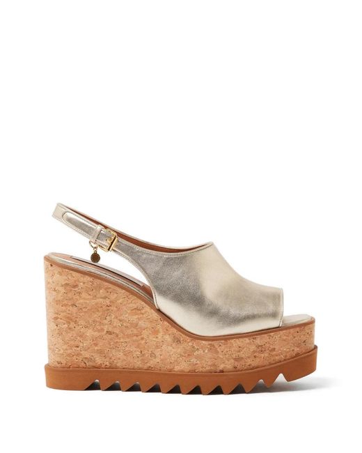 Stella McCartney Natural Sneak-Elyse Metallic-Effect Sandals