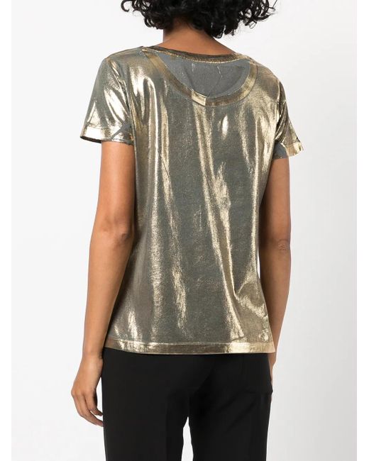 Madison Maison Green Metallic Lamé T-Shirt