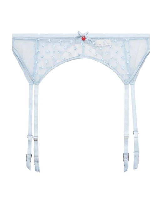 Fleur du Mal White Love Lock Garter Belt