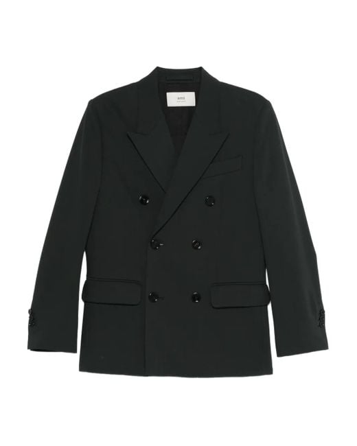 AMI Black Double-Breasted Blazer