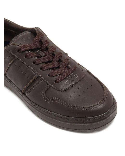 Hogan Brown Leather Lace-Up Sneakers for men