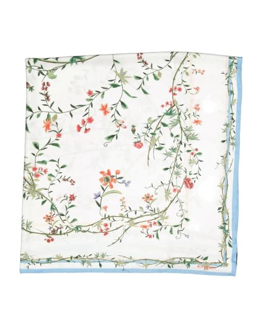 Givenchy Natural Floral-Print Silk Scarf
