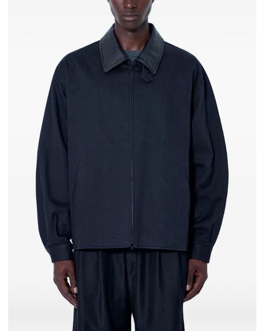 Ssstein Blue Sulfur Zip-Front Spread-Collar Jacket for men