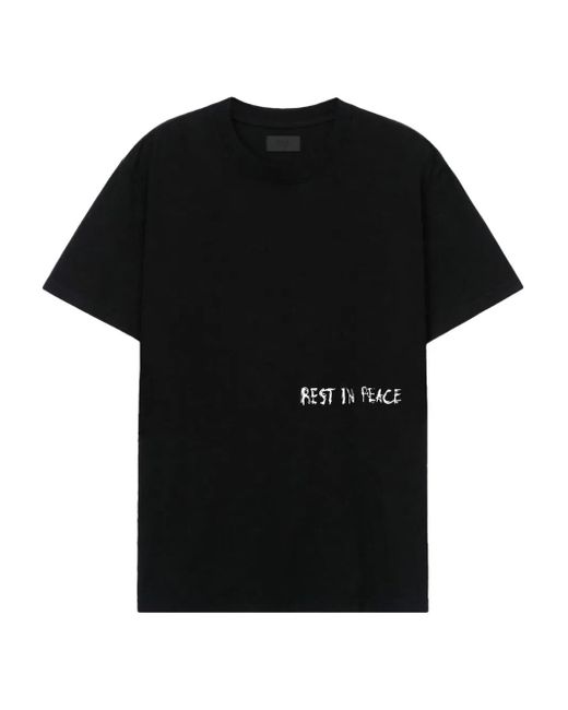 RTA Black T-Shirt Liam À Imprimé Graphique for men